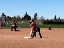 Hunter's first baseball practice