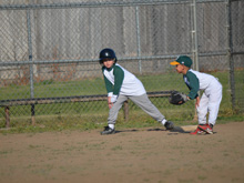 Hunter's seventh baseball practice