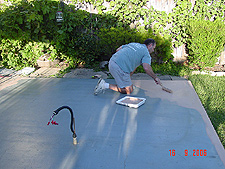 Dave starting to paint.