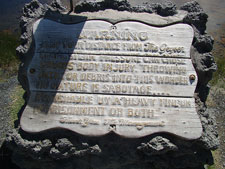 Warning sign in front of Old Faithful