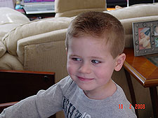 Hunter's cute haircut.