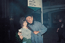 Heidi & a zombie at Universal Studios Florida for Halloween.