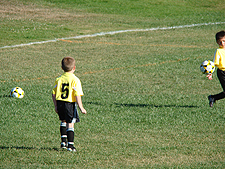 Hunter during warm-up