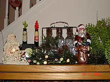 Top of liquor cabinet.