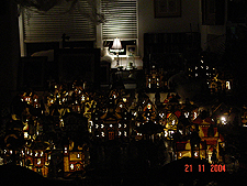 Village in the dark.